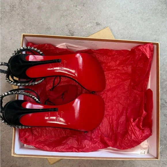 So Me 100 Studded Christian Louboutin Black Leather Heels - Picture 14 of 16